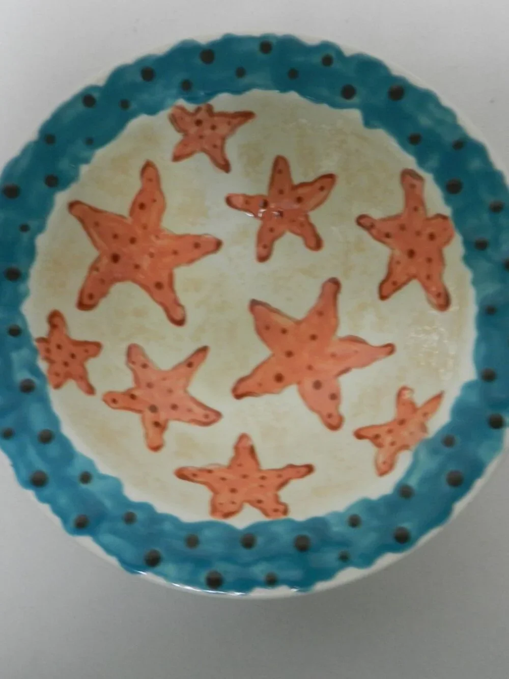 Barbara Walter & Safe Haven Studio Art Pottery Nautical Starfish 2 bowls mug